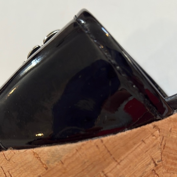 Coach Judith Patent Leather Cork Wedge Slide with Silver Accents by size 9.5 B - Picture 9 of 11